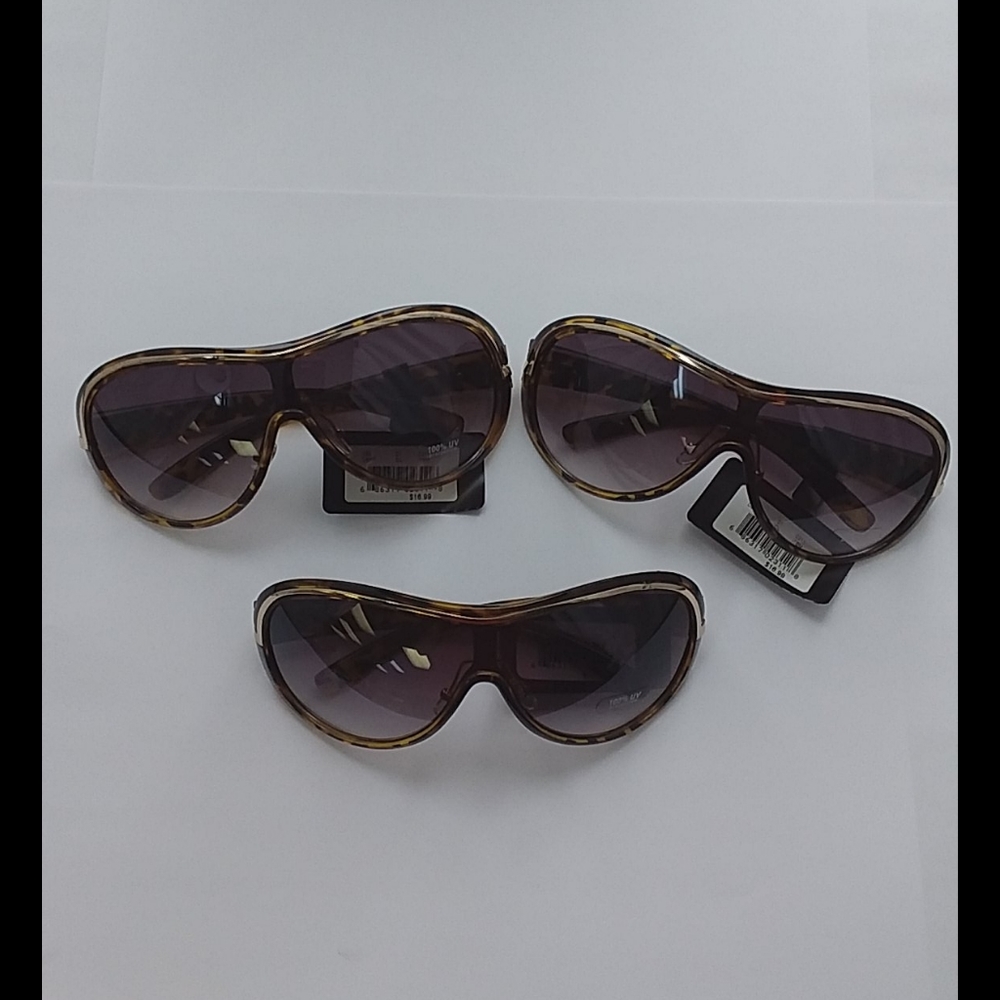 NWT Brown Tortoise Sheild Lens Sunglasses 3 for 1